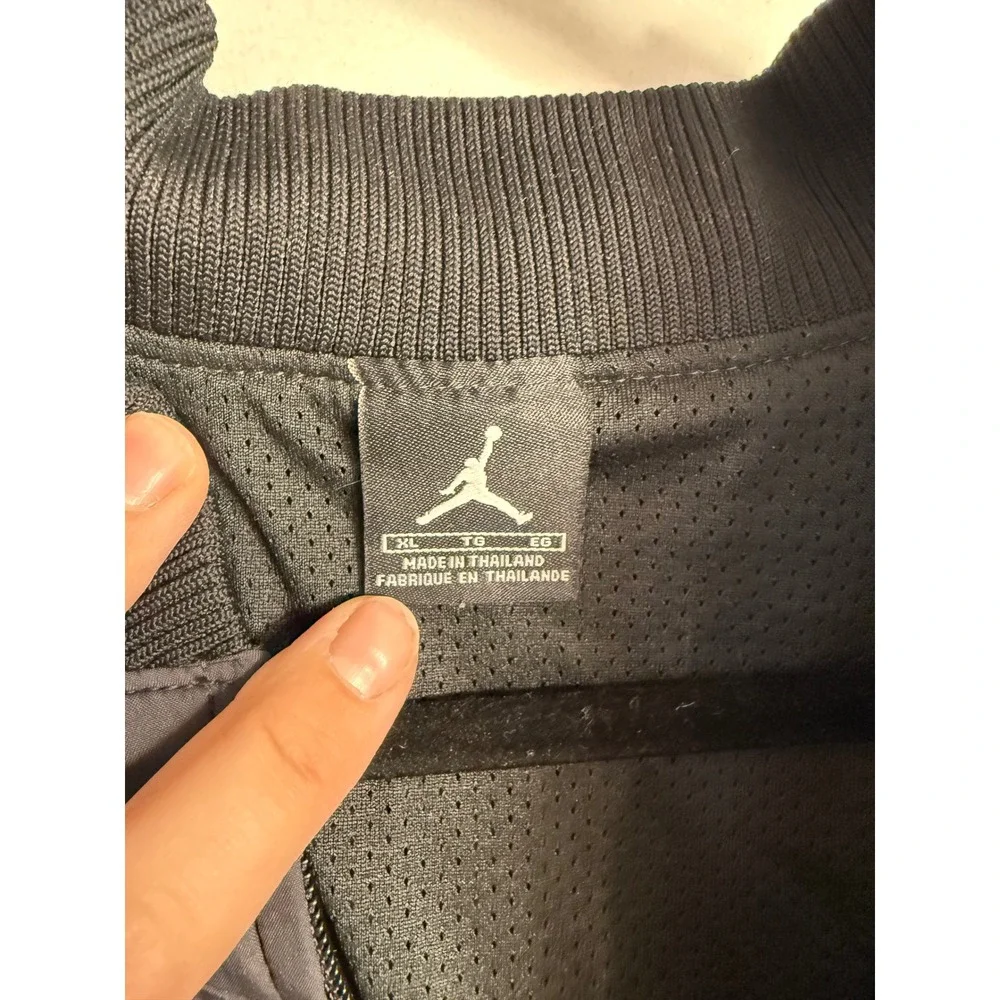 Vtg Y2K Jordan Mens Full Zip Bomber Jacket Black Nylon Mesh XL Nike Jumpman‎